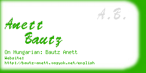 anett bautz business card